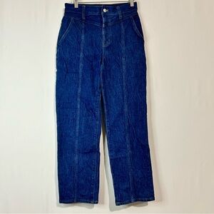 Madewell Women’s The Perfect Vintage Straight Jean Front Seam Dark Blue 27 EUC